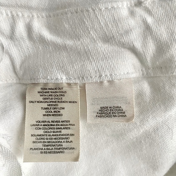 RACHEL Rachel Roy White Cropped Denim Wide Leg Jumpsuit Women’s Size 12 - Picture 9 of 9